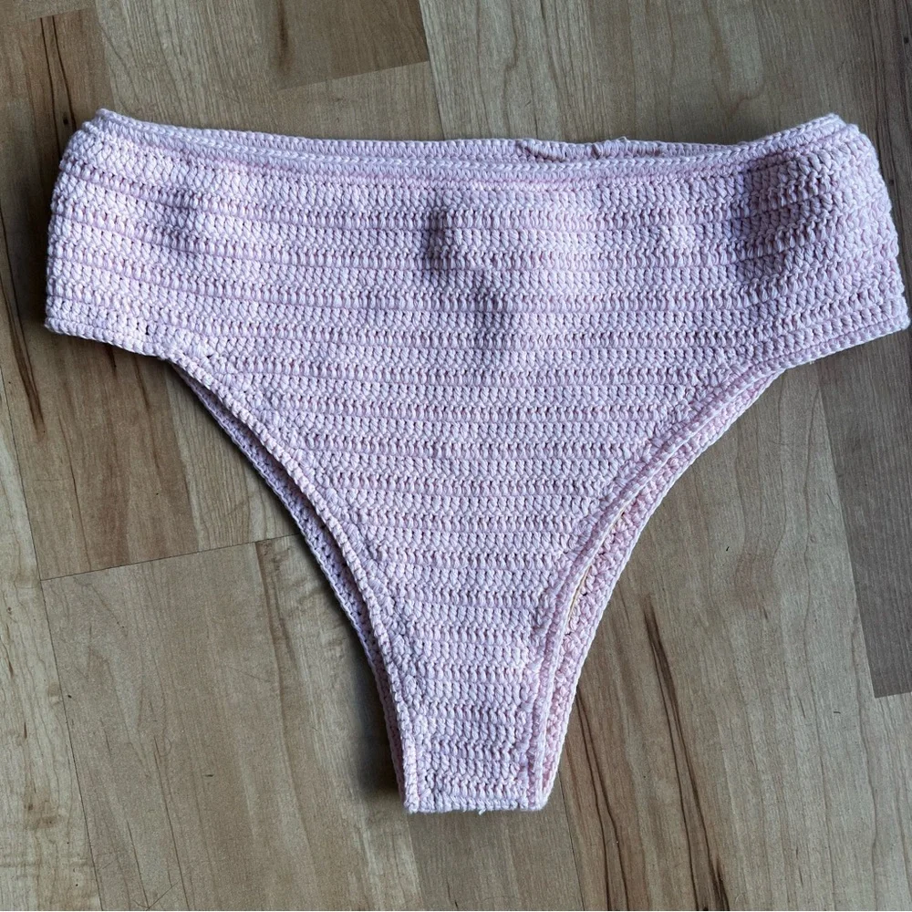 NWOT Maiyo Rose Crochet High Rise Bikini Bottom - Picture 3 of 11